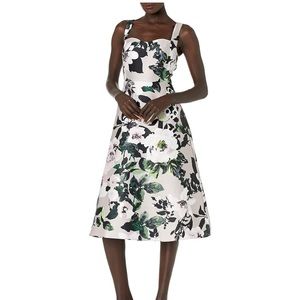 🆕 ✨ ADRIANNA PAPELL Floral Fit & Flare Tea Length Dress 👗